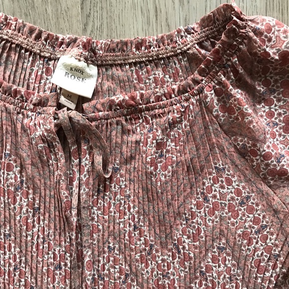 Knox Rose CottageCore Pleated Style Floral Long Sleeve Blouse Women’s Sz. M - Picture 4 of 9